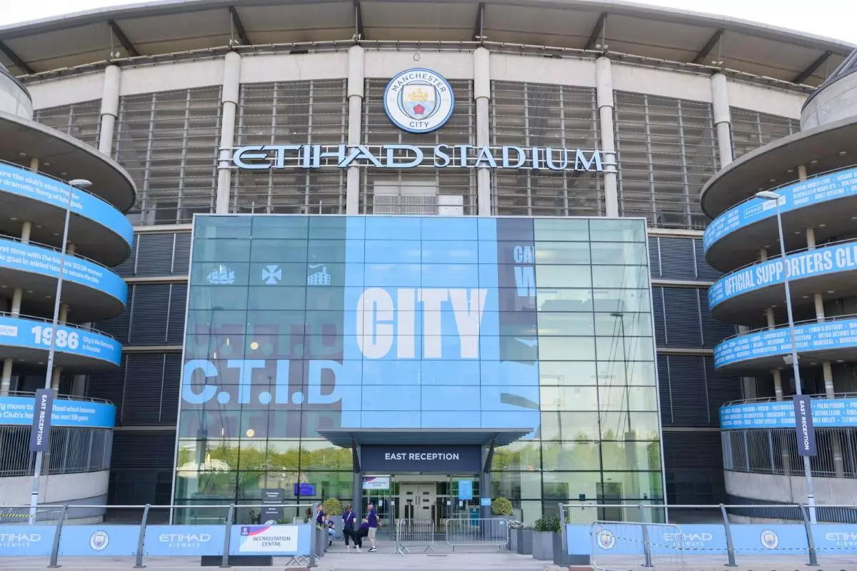 East entrance of the Etihad Stadium of Manchester City