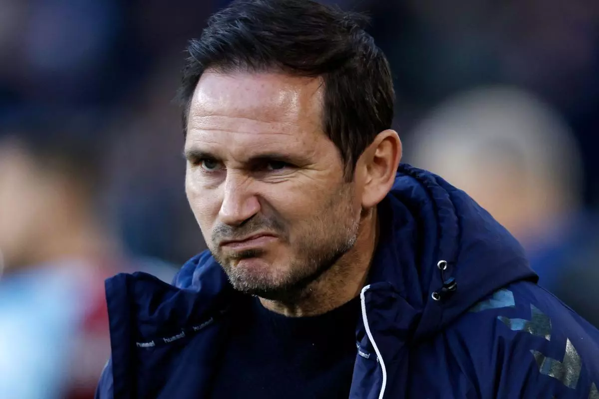 Everton manager Frank Lampard during the Premier League match
