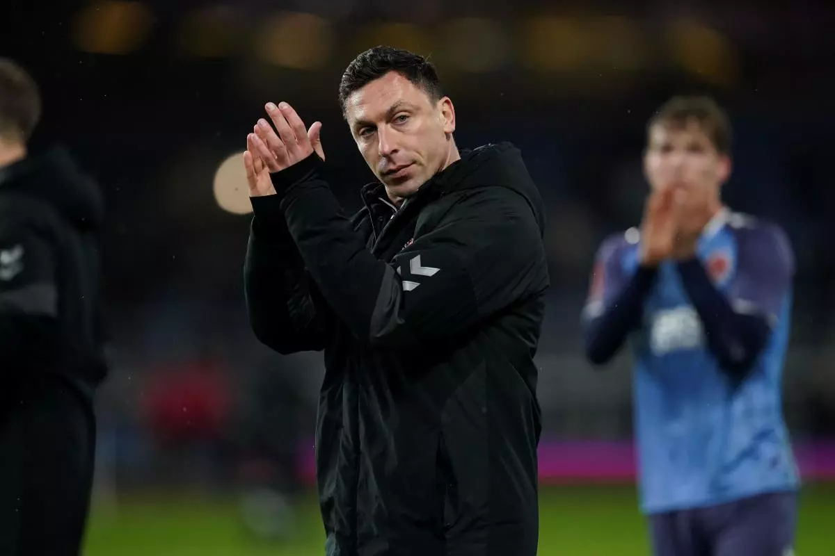 Fleetwood Town manager Scott Brown after the Emirates FA Cup fifth round match at Turf Moor, Burnley - March 2023