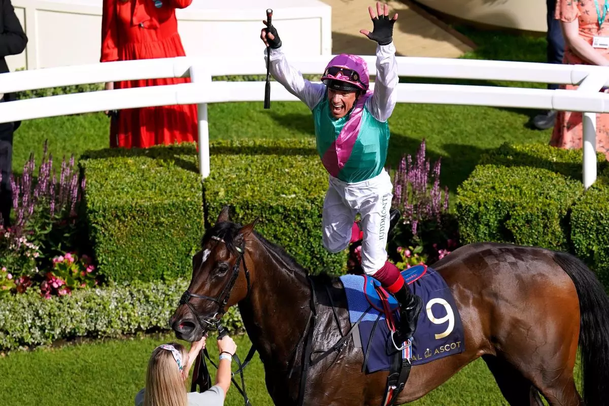 Frankie Dettori jumps off of Coppice at Royal Ascot