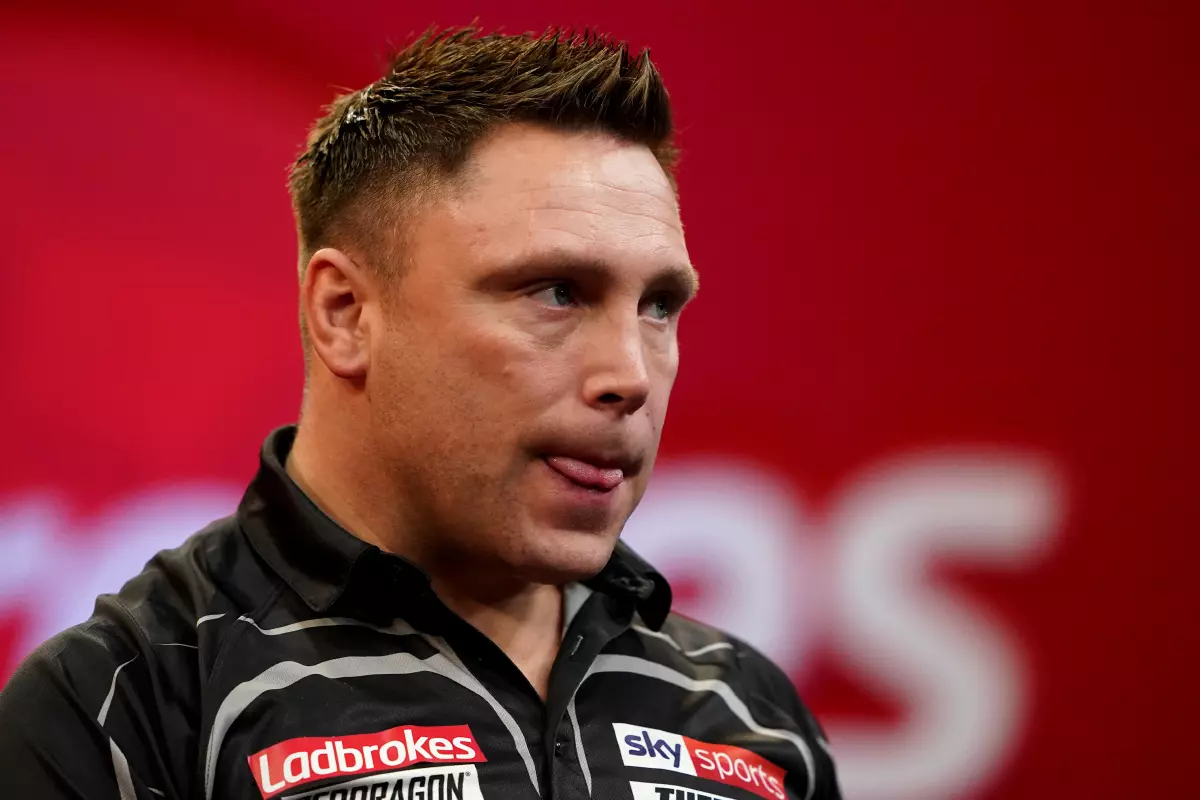 Gerwyn Price during day two of the Ladbrokes UK Open 2021 tournament at the Marshall Arena, Milton Keynes. Picture date: Saturday March 6, 2021.
