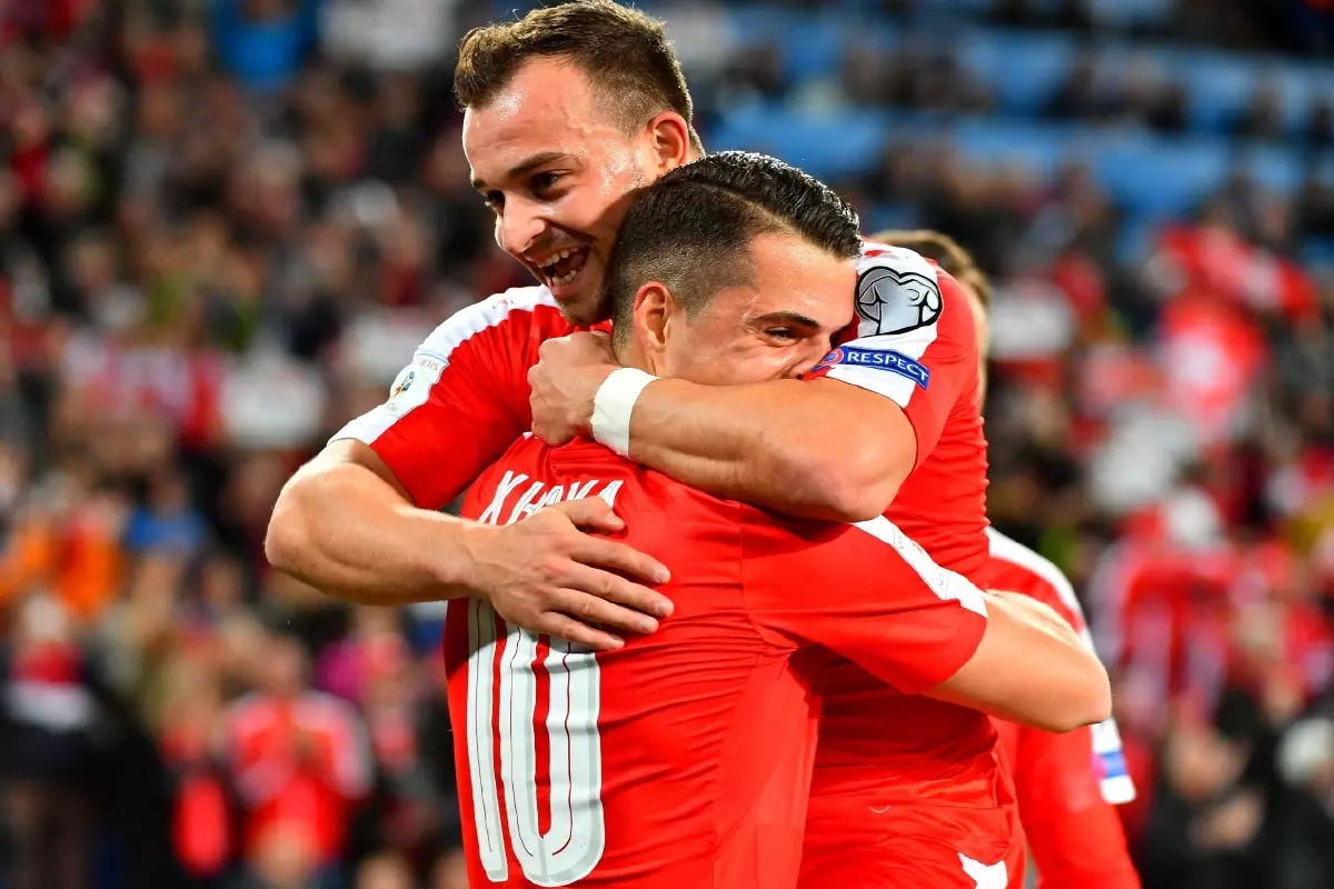 Granit Xhaka Xherdan Shaqiri Switzerland Oct17