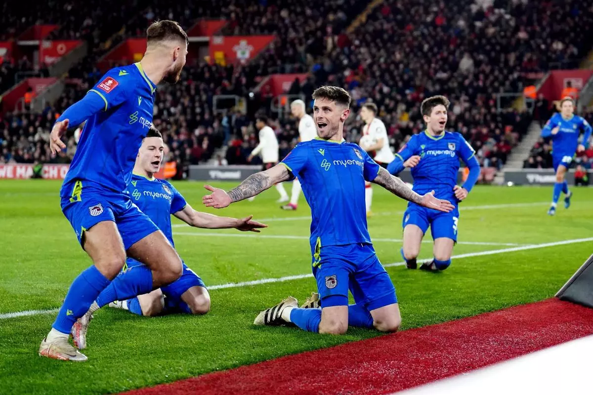 Grimsby Town's Gavan Holohan celebrates
