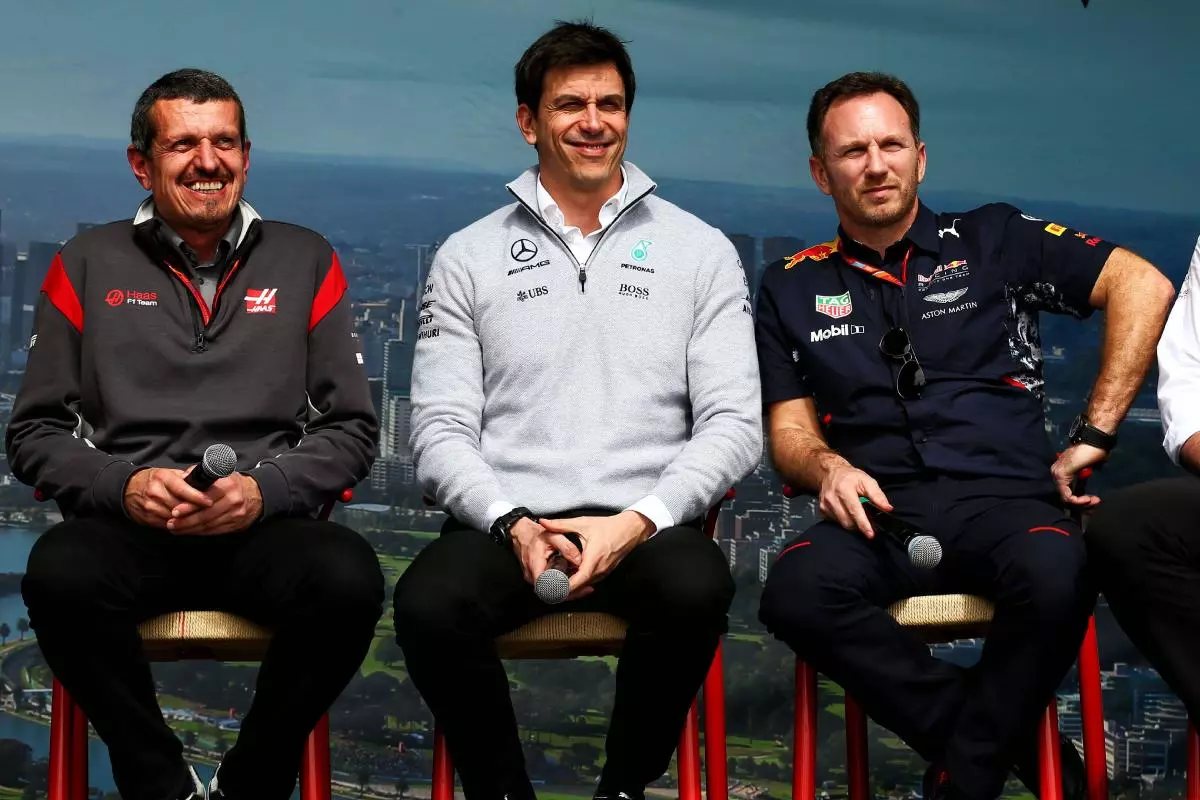 Gunther Steiner, Toto Wolff and Christian Horner