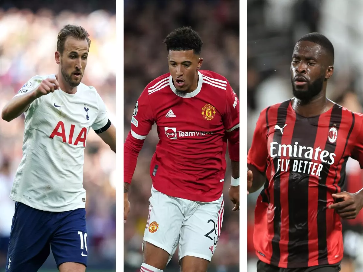 Harry Kane, Jadon Sancho, Fikayo Tomori, England