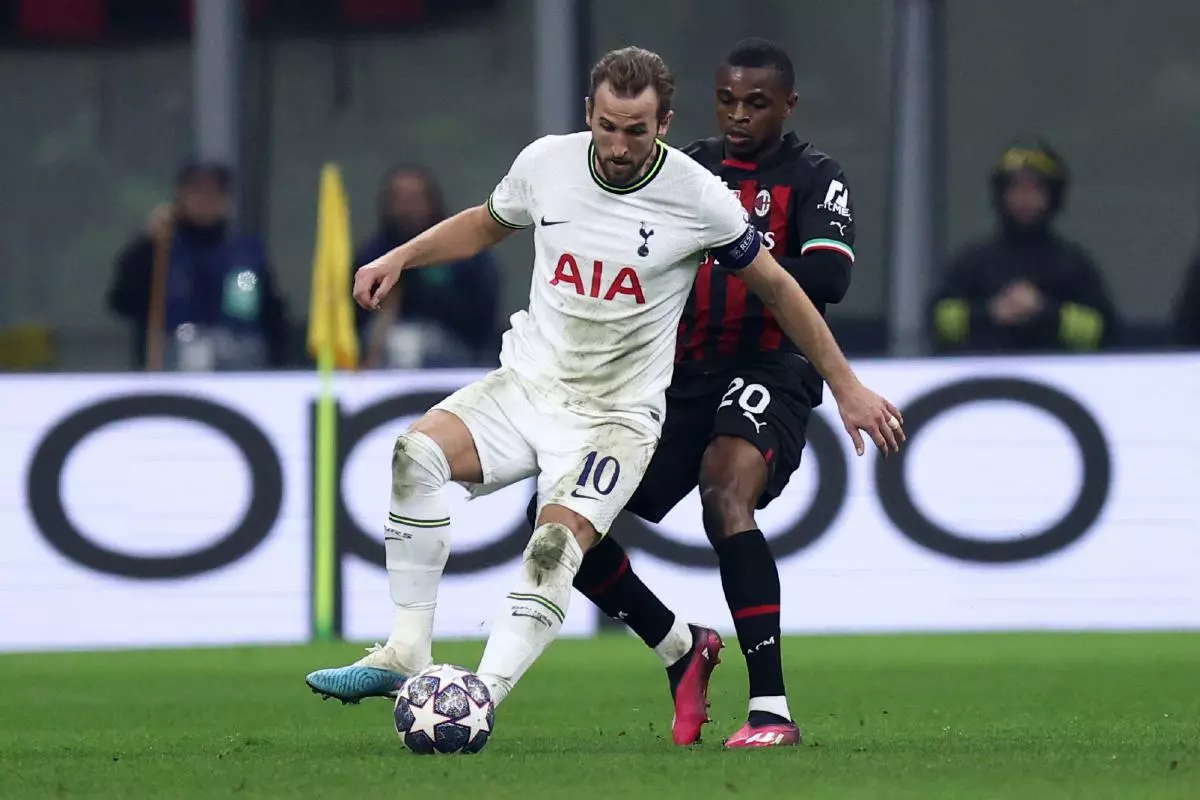 Harry Kane of Tottenham Hotspur Fc and Pierre Kalulu of Ac Milan
