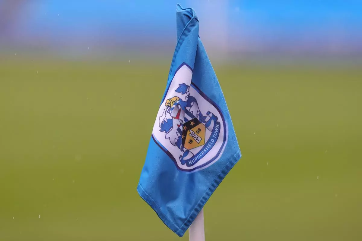 Huddersfield Town badge on corner flag