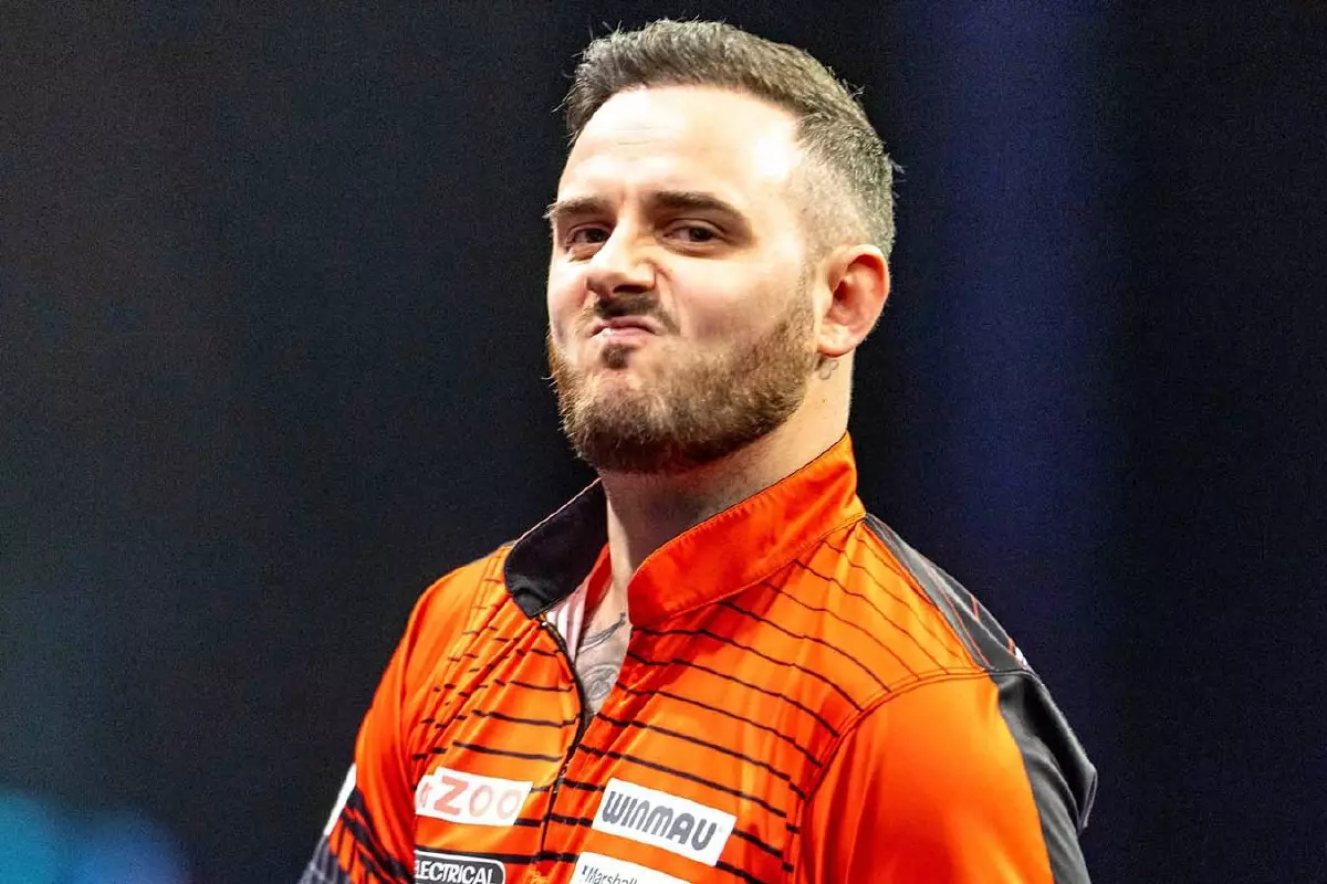 Joe Cullen celebrates in Darts Premier League