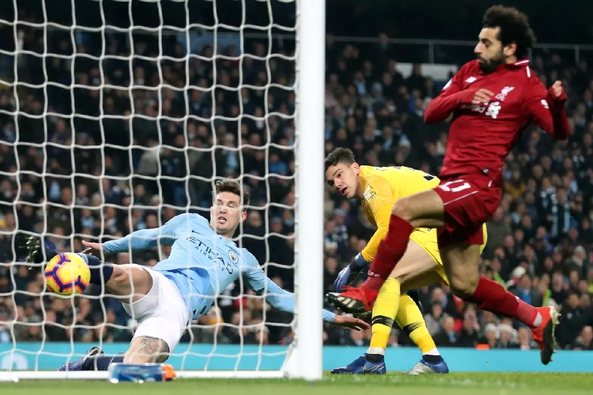 John Stones clearance Man City vs Liverpool Jan19