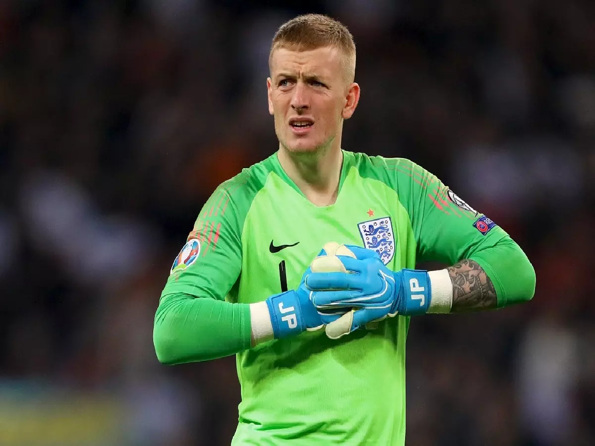 Jordan Pickford representing England