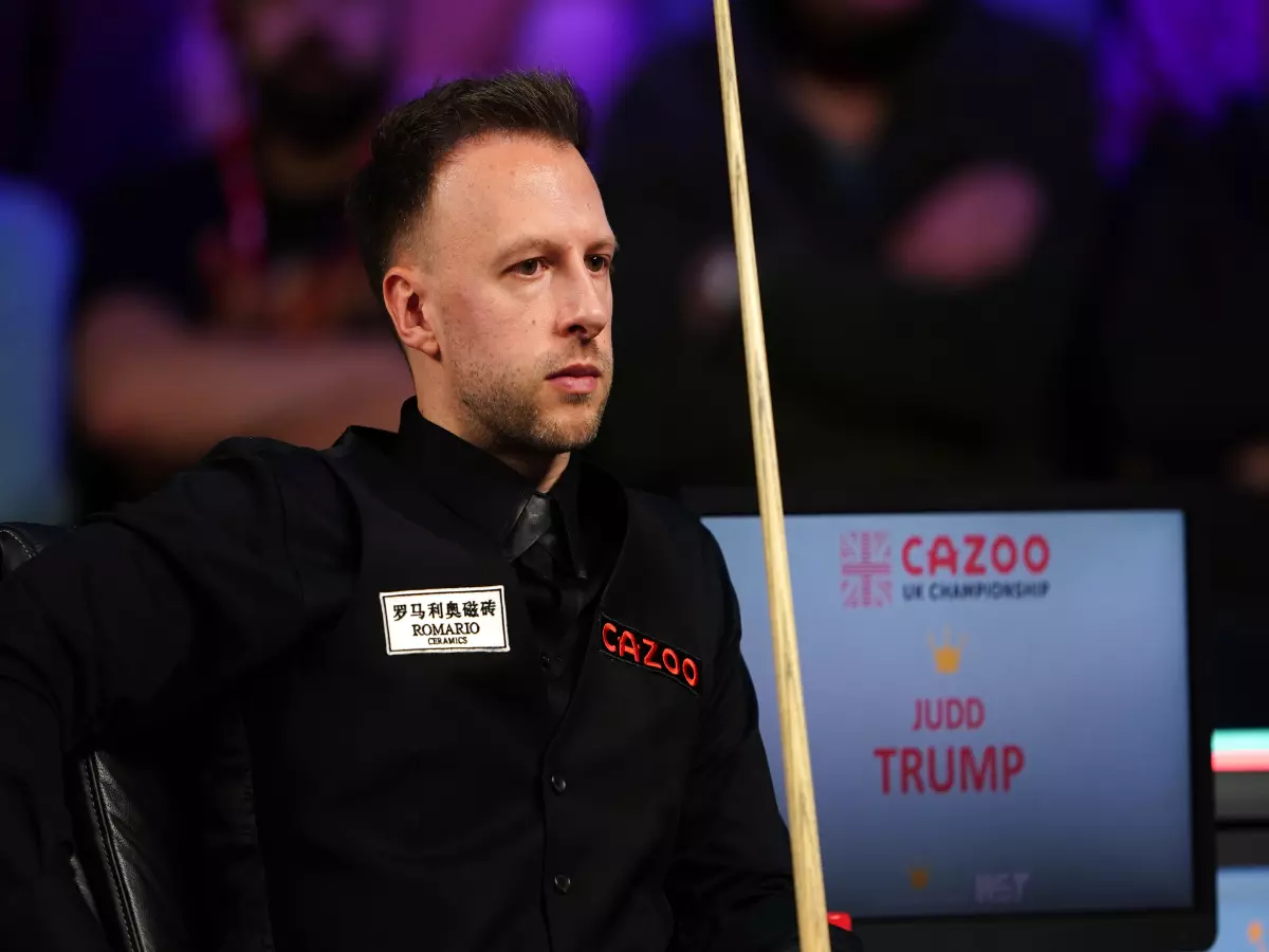 Judd Trump during his match against Matthew Selt on day eight of the Cazoo UK Championship at the York Barbican. Picture date: Tuesday November 30, 2021.