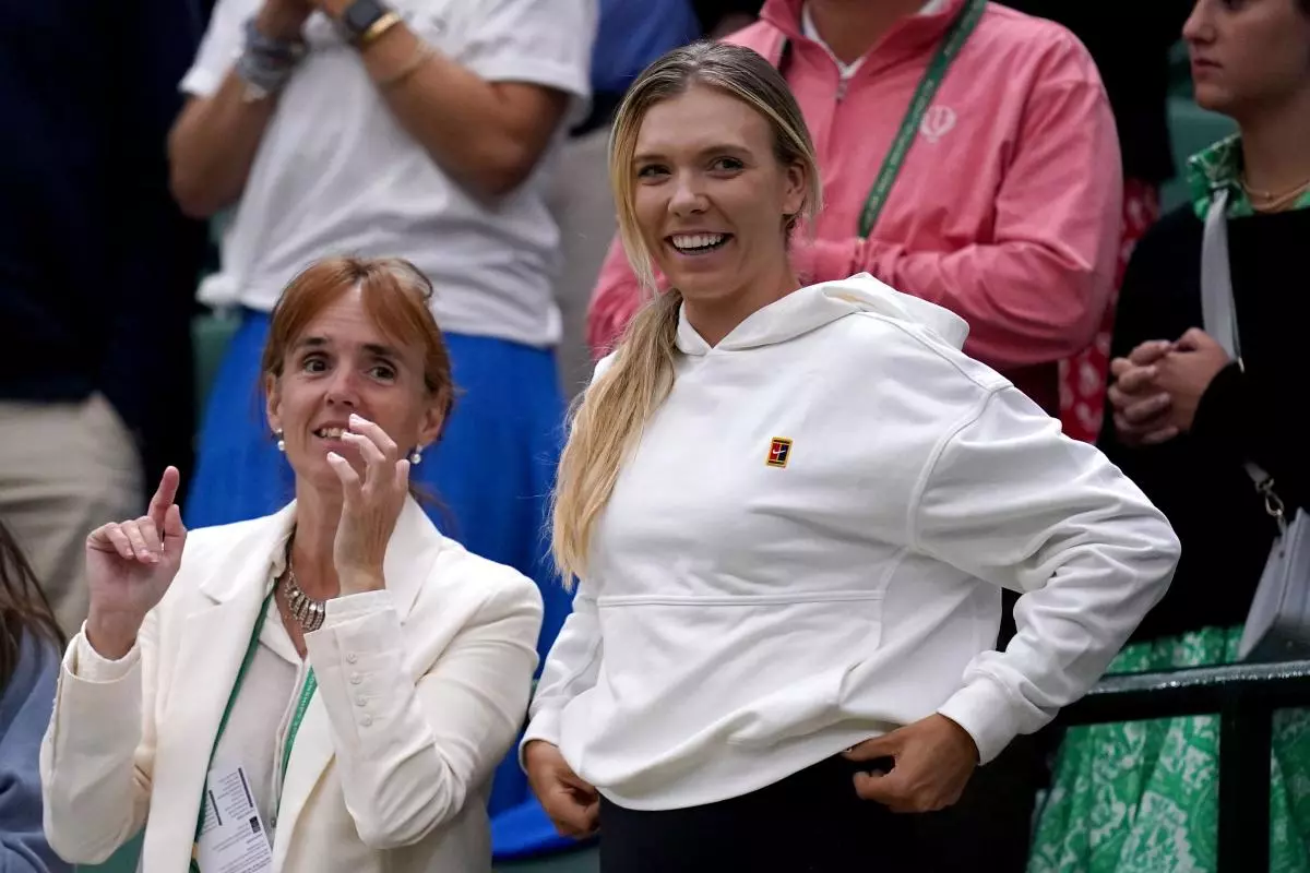 Katie Boulter in action at Wimbledon