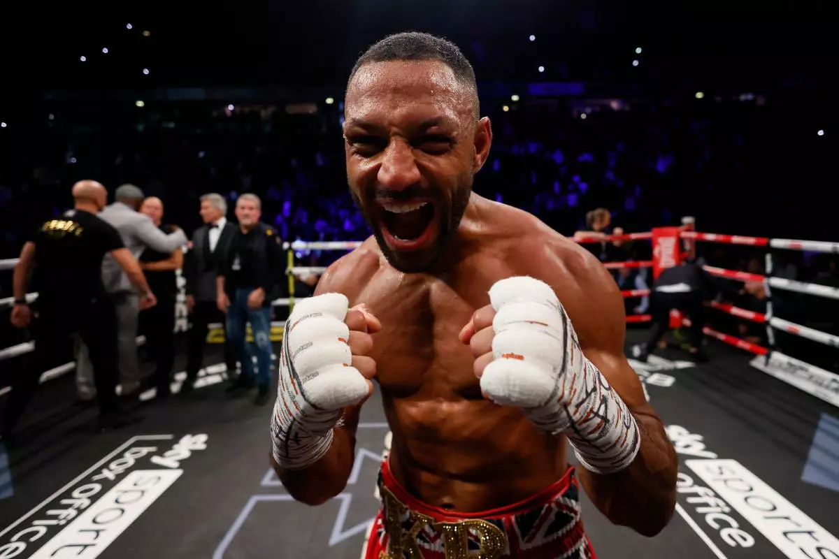 Kell Brook celebrates winning the fight