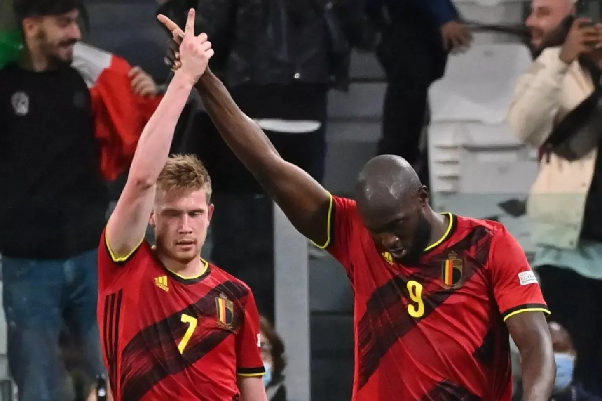 Kevn de Bruyne Romelu Lukaku Belgium Oct21