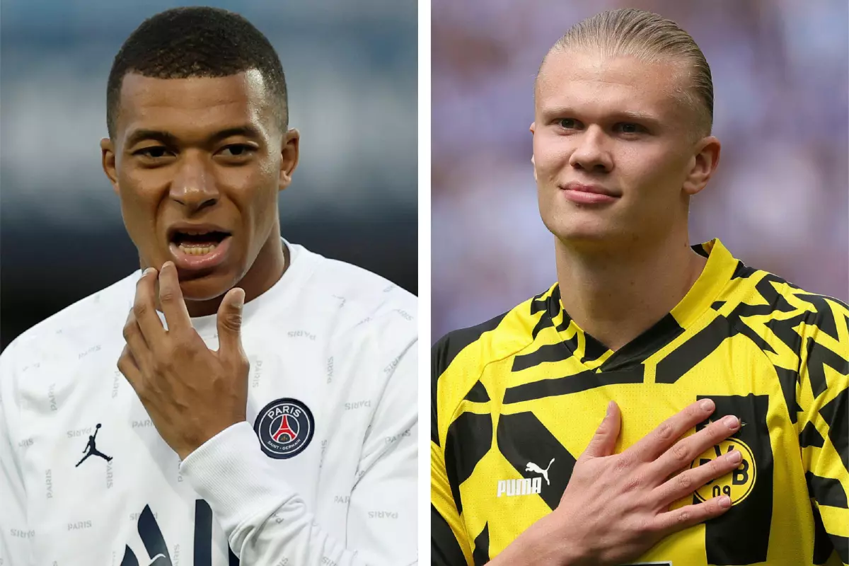 Kylian Mbappe Erling Haaland collage