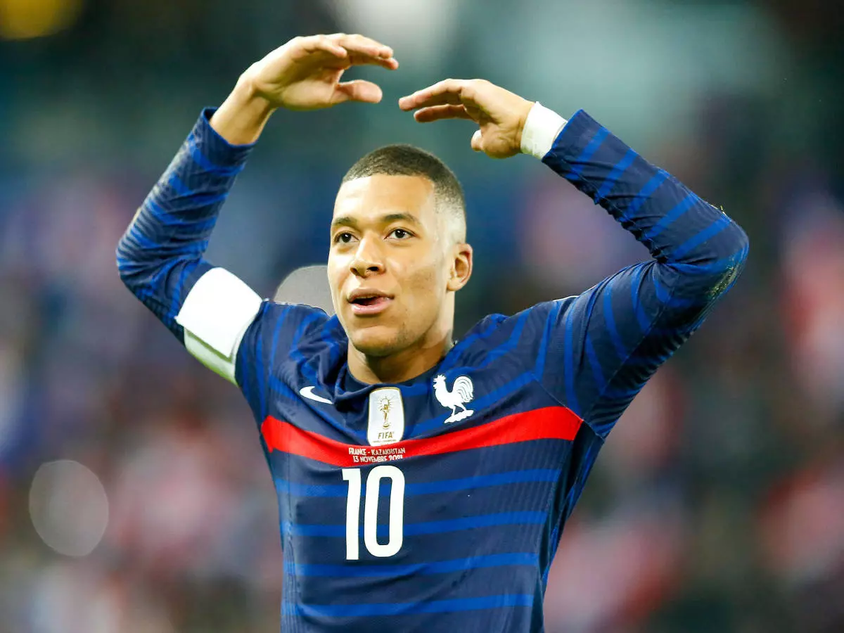 Kylian Mbappe FFF France goal celebration, celebrate the goal.