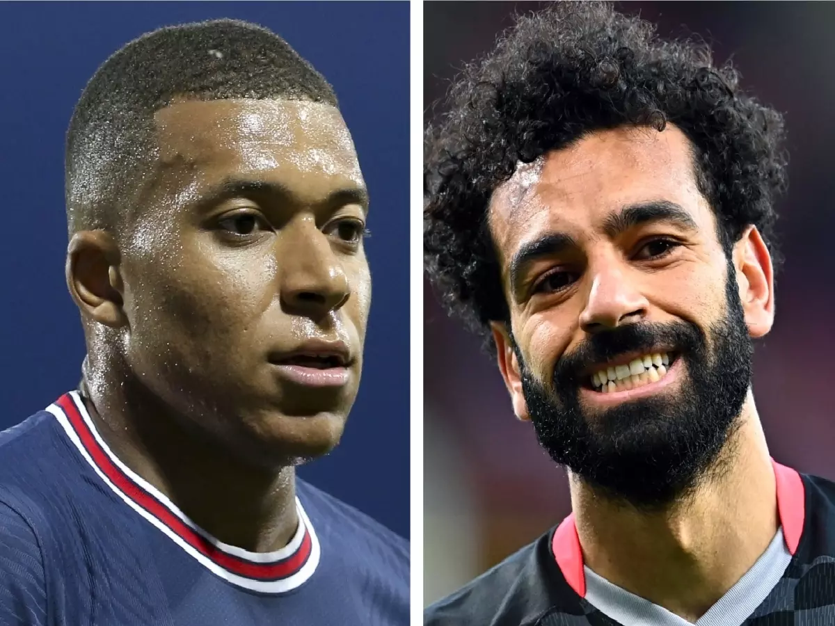 Kylian Mbappe Mo Salah collage