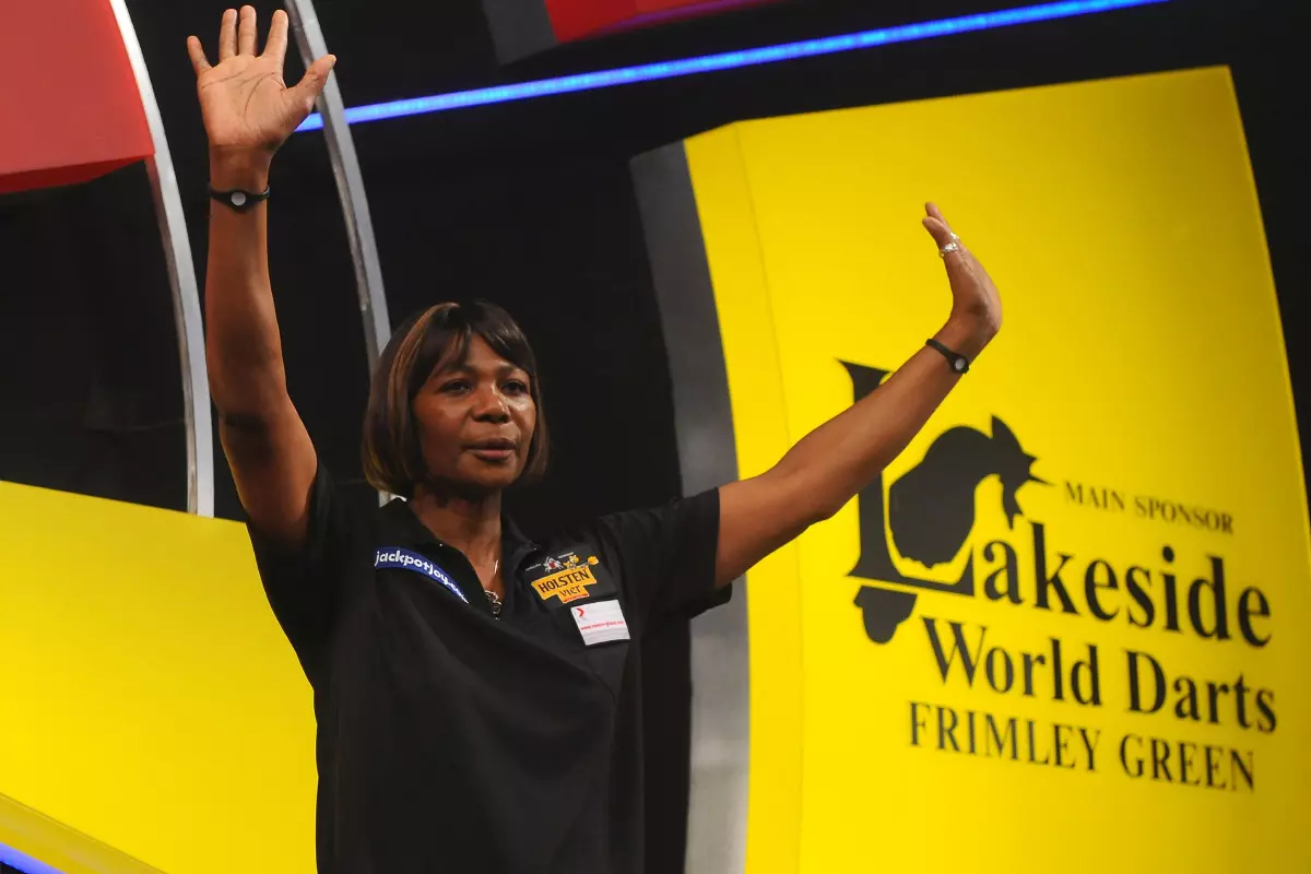 England's Deta Hedman acknowledges the crowd after losing the final of the Women's BDO World Professional Darts Championships at the Lakeside Complex, Surrey.