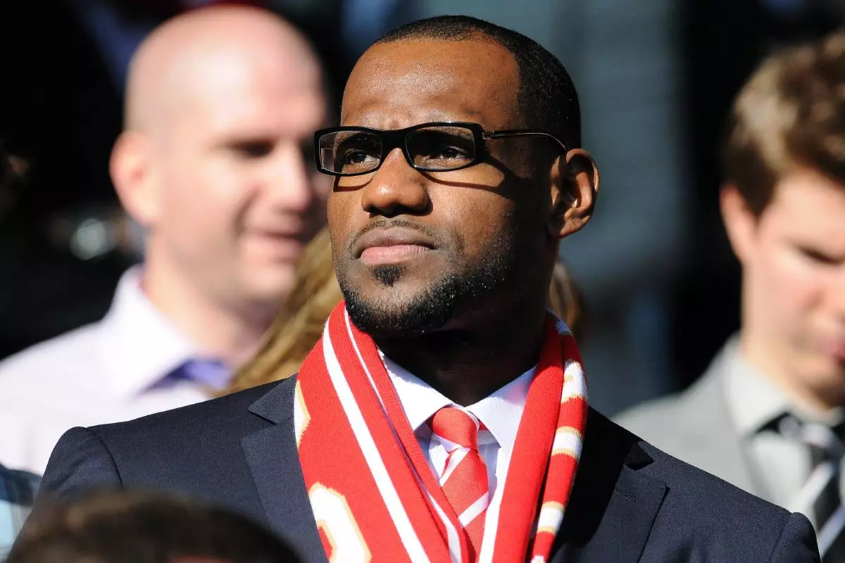 LeBron James at Anfield watching Liverpool in action