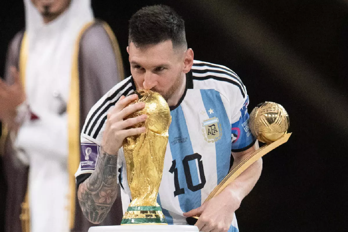Lionel Messi of Argentina at the World Cup