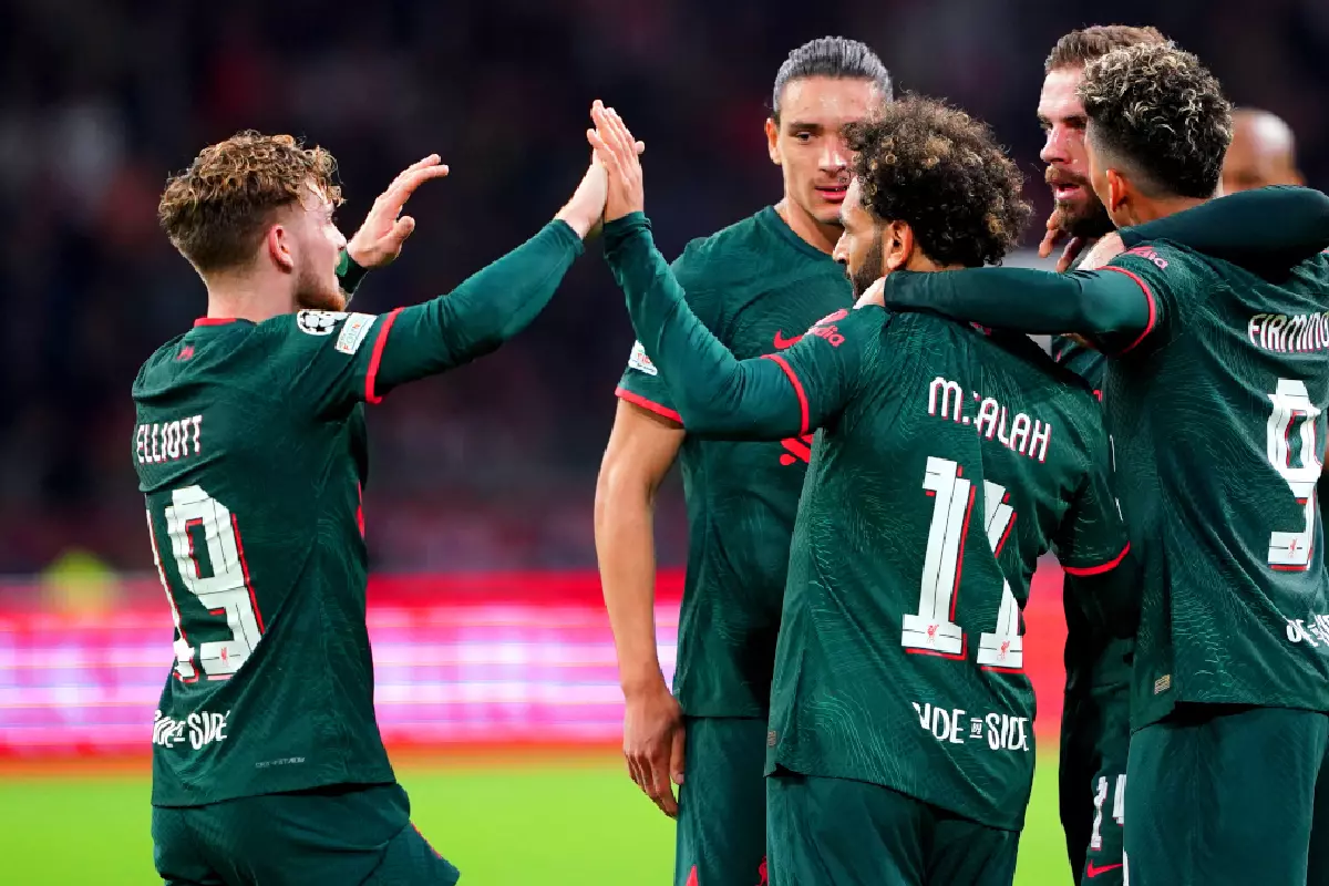Liverpool celebrate against Ajax Oct 2022
