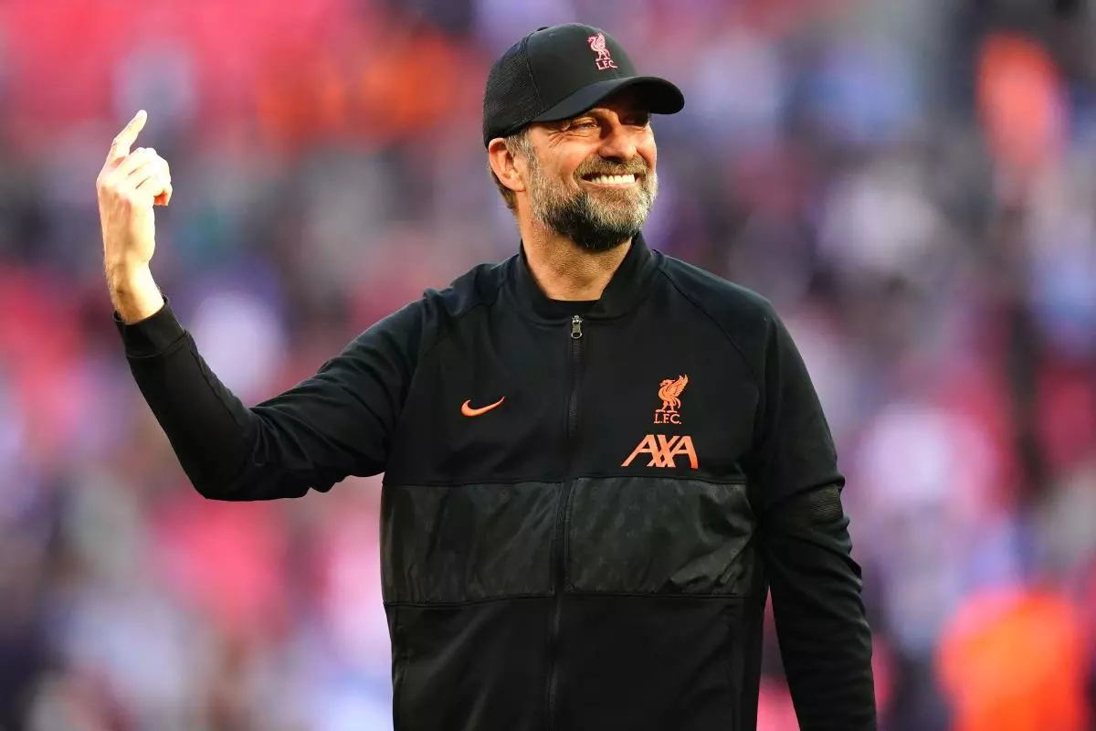 Liverpool manager Jurgen Klopp celebrates after the Emirates FA Cup semi final match at Wembley Stadium