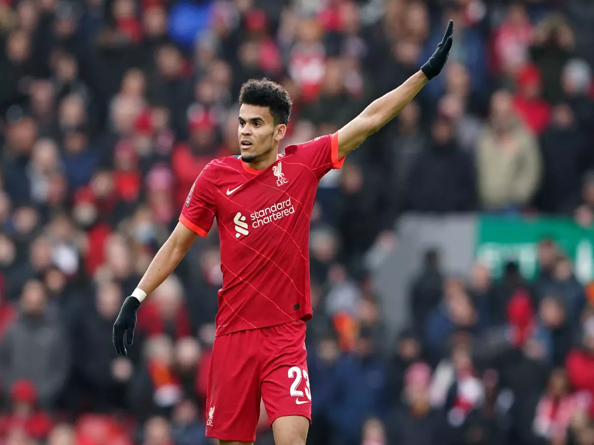 Liverpool's Luis Diaz made his Premier League debut vs Leicester, Feb22