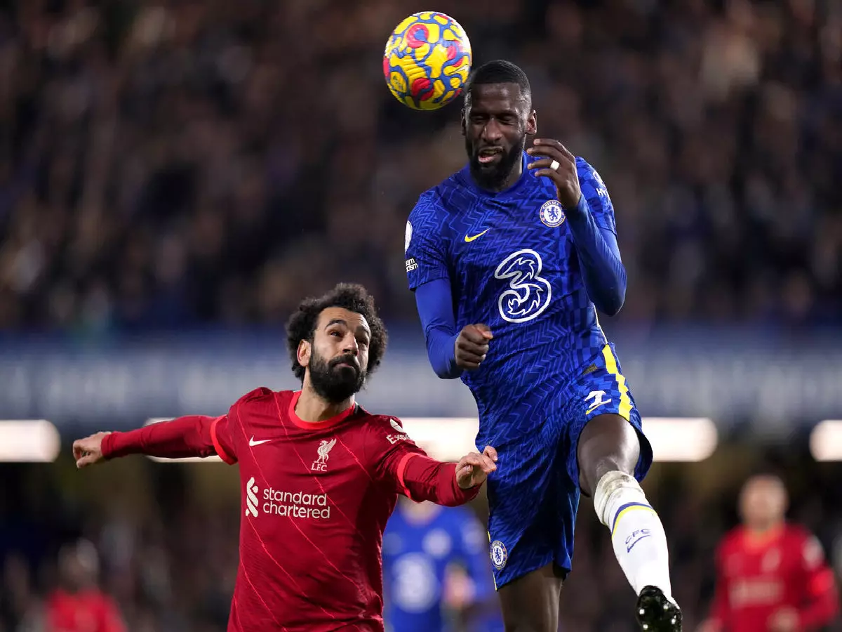 Liverpool's Mohamed Salah and Chelsea's Antonio Rudiger
