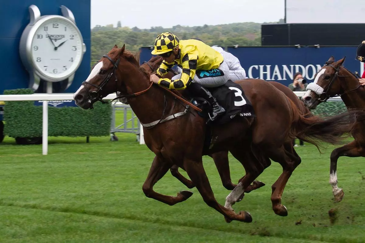 Manaccan ridden by jockey Stevie Donohoe wins the Rous Stakes at Ascot