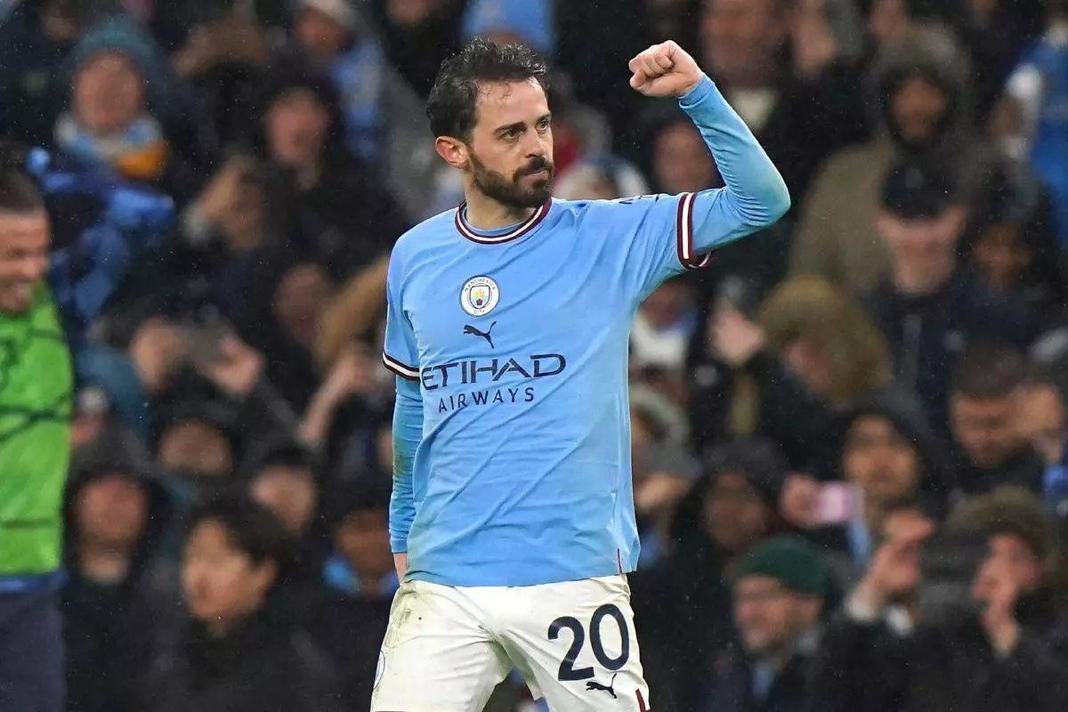 Manchester City's Bernardo Silva celebrates scoring