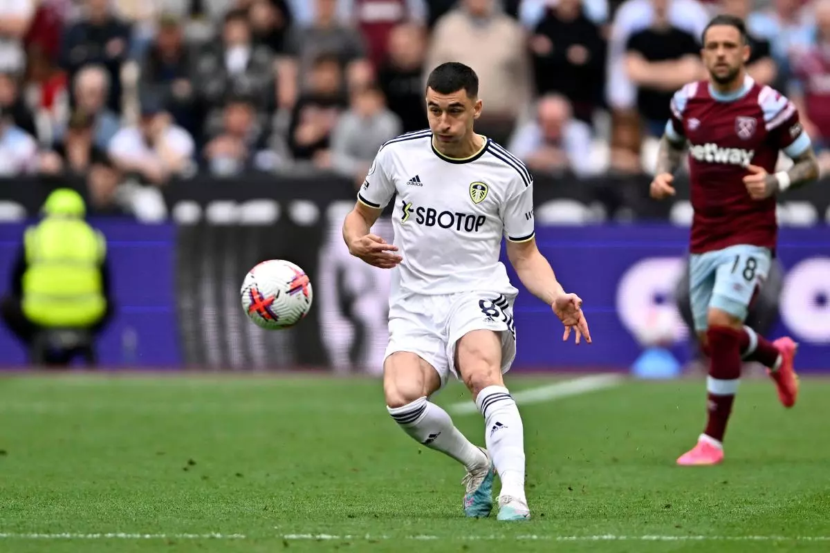 Marc Roca playing for Leeds United in May 2023