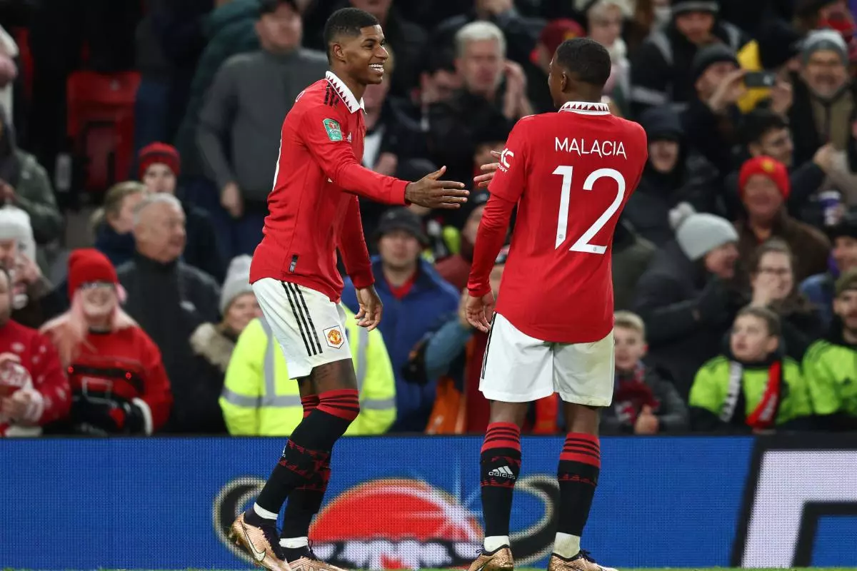 Marcus Rashford of Manchester United celebrates scoring