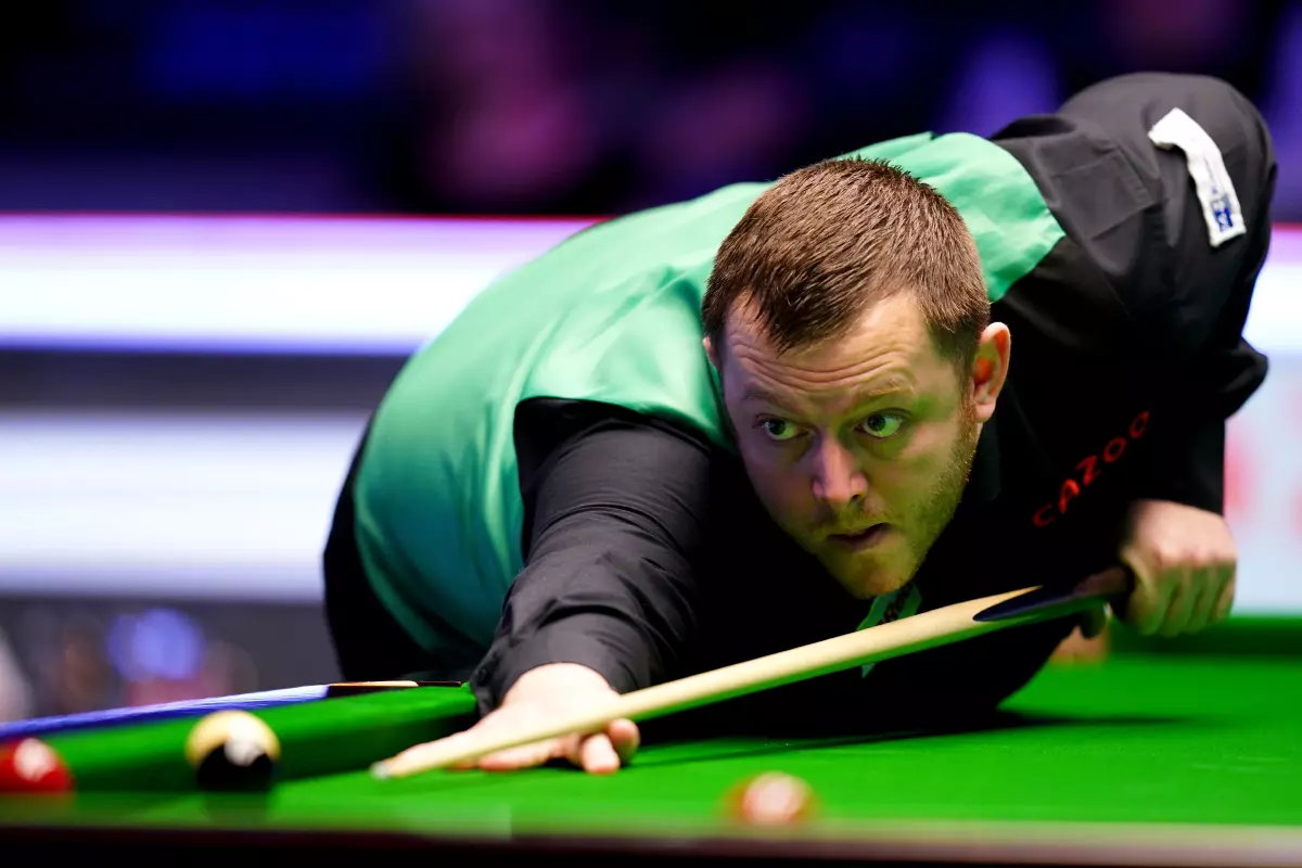 Mark Allen during his match against Judd Trump during day four of the 2022 Cazoo Masters