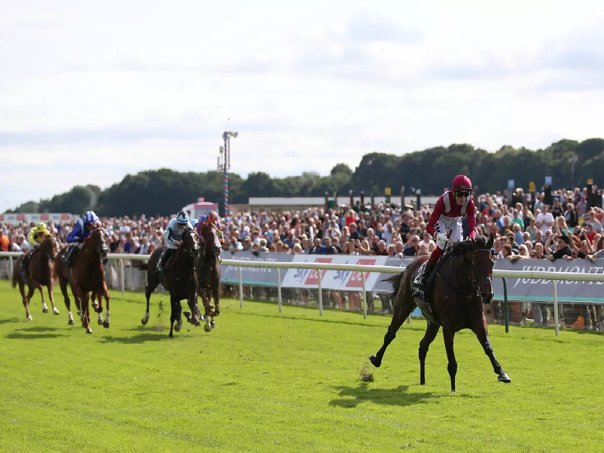 Mishriff and David Egan win the Juddmonte International Stakes at York