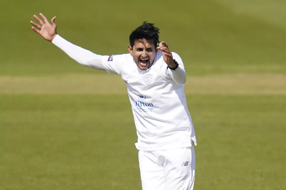 Mohammad Abbas appeals for a wicket.