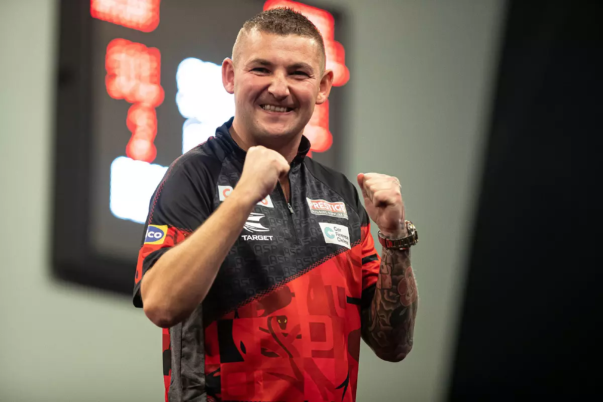 Nathan Aspinall celebrating