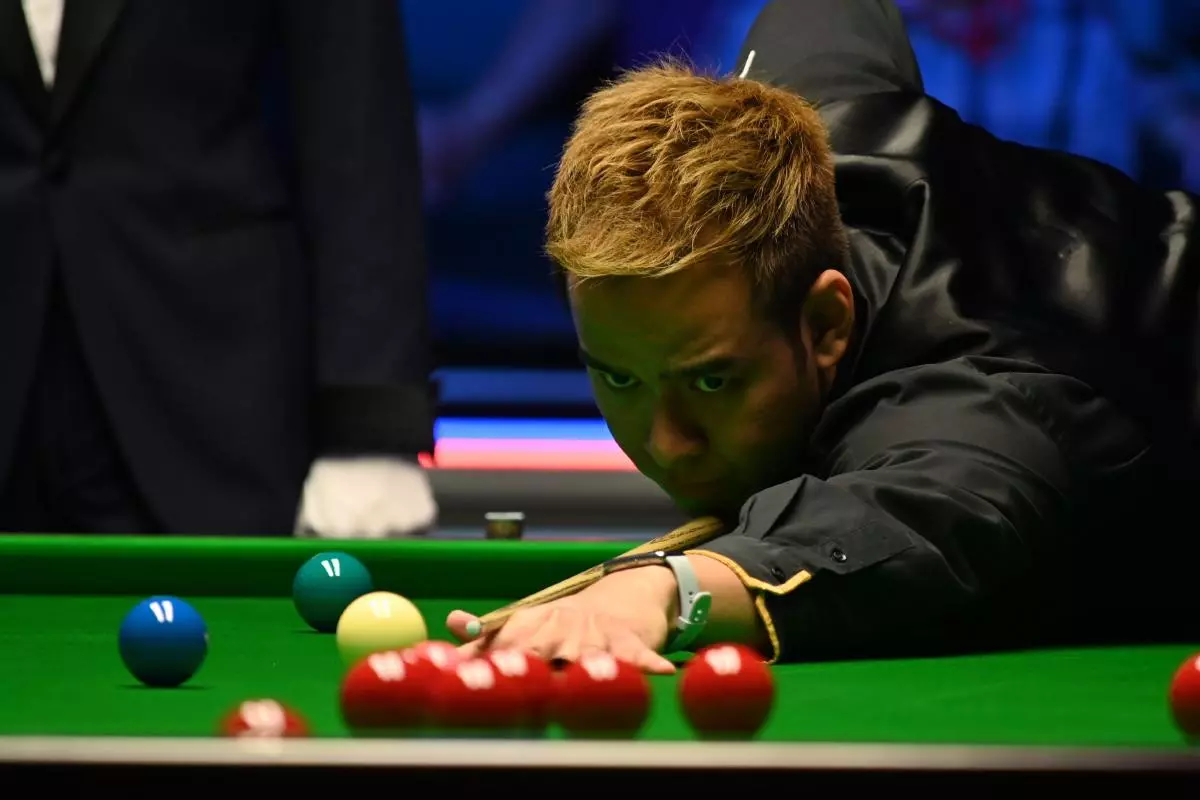 Noppon Saengkham during the Cazoo British Snooker Open 2022