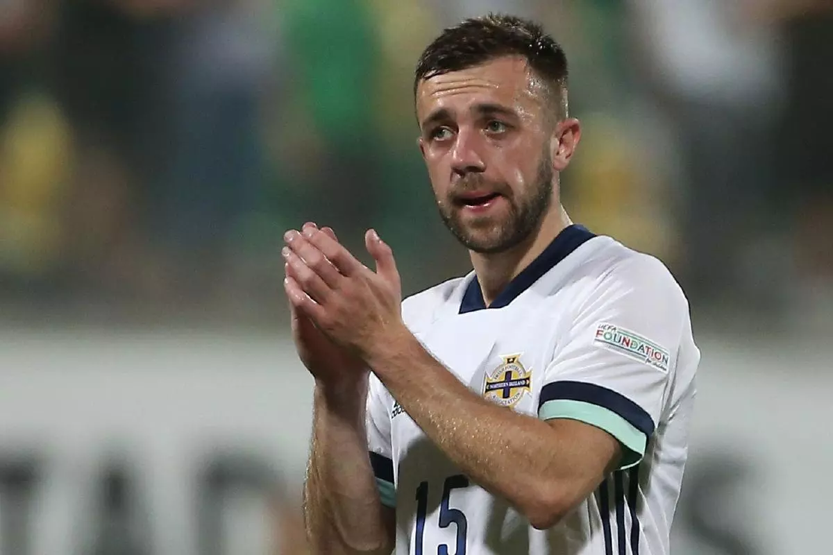 Northern Ireland's Conor Mcmenamin applauds fans