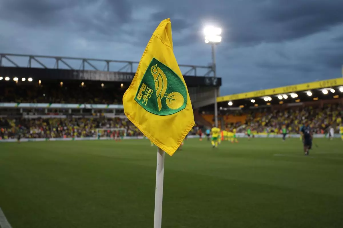 Norwich City corner flag at Carrow Road