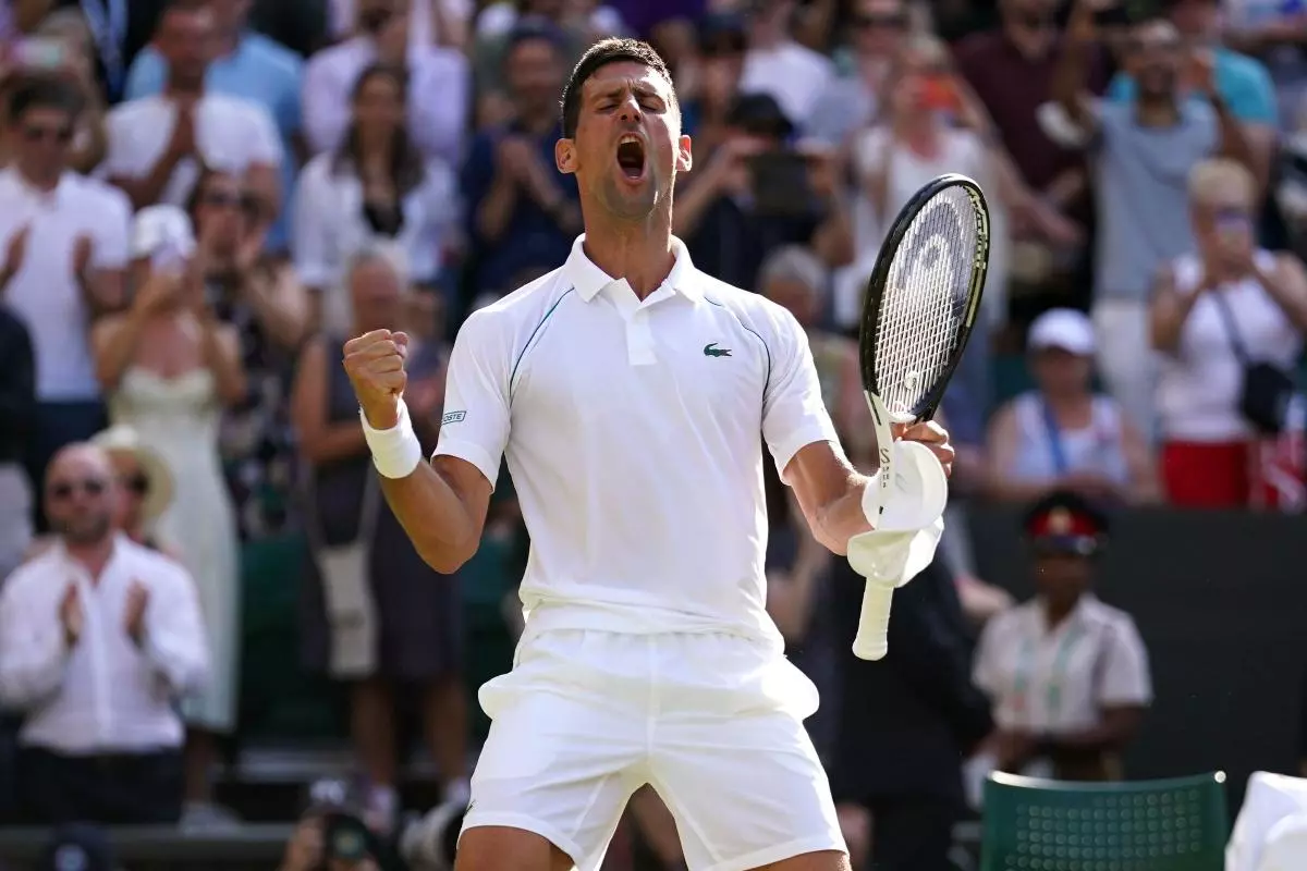 Novak Djokovic celebrates victory