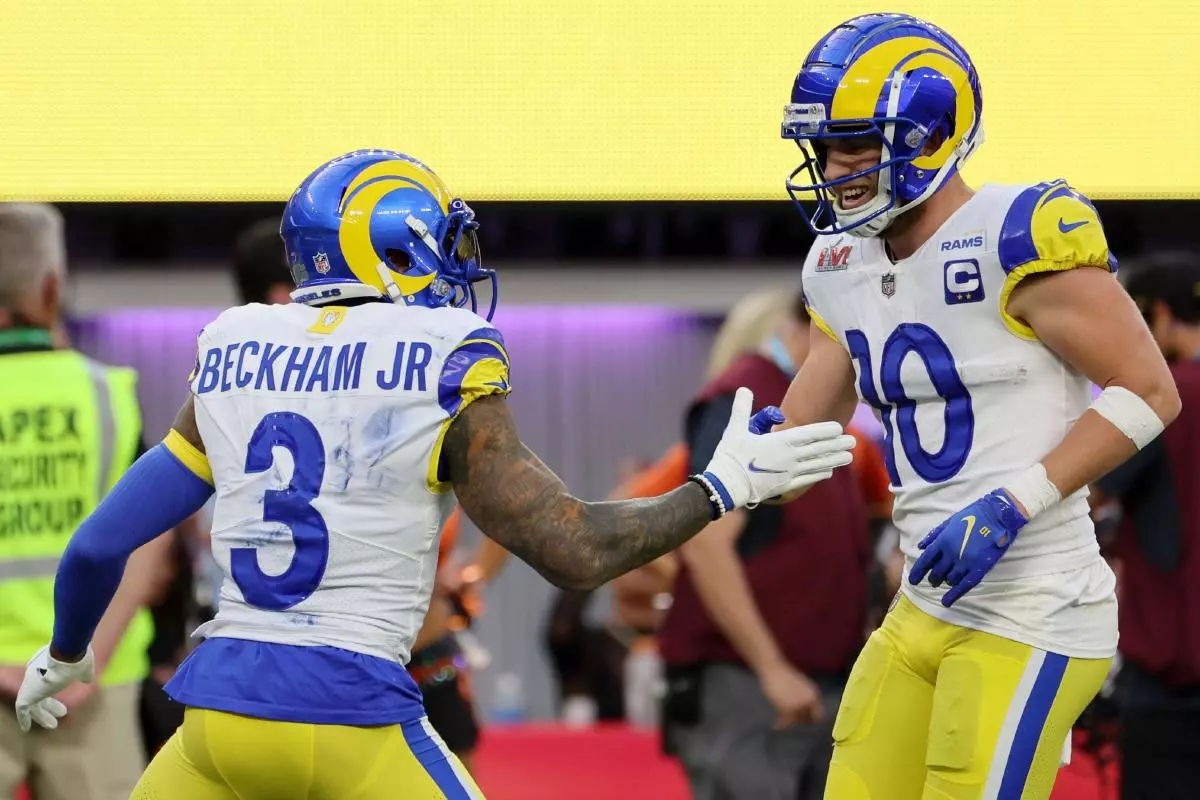 Odell Beckham Jr celebrates with Cooper Kupp