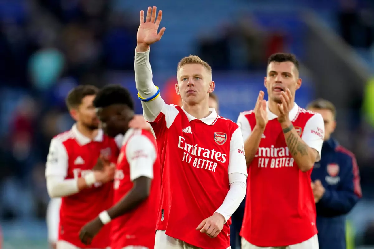 Oleksandr Zinchenko captain against Leicester City Feb 2023