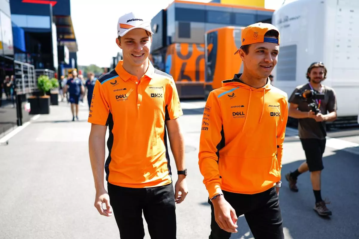 Oscar Piastri and Lando Norris at the Spanish Grand Prix - June 2023