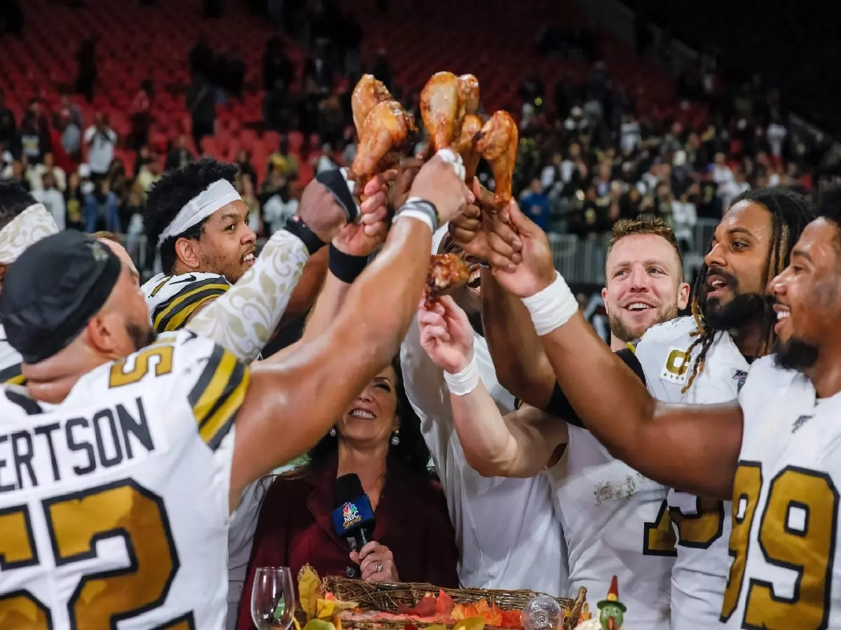 A Thanksgiving turkey leg is one of the NFL's more quirky traditions