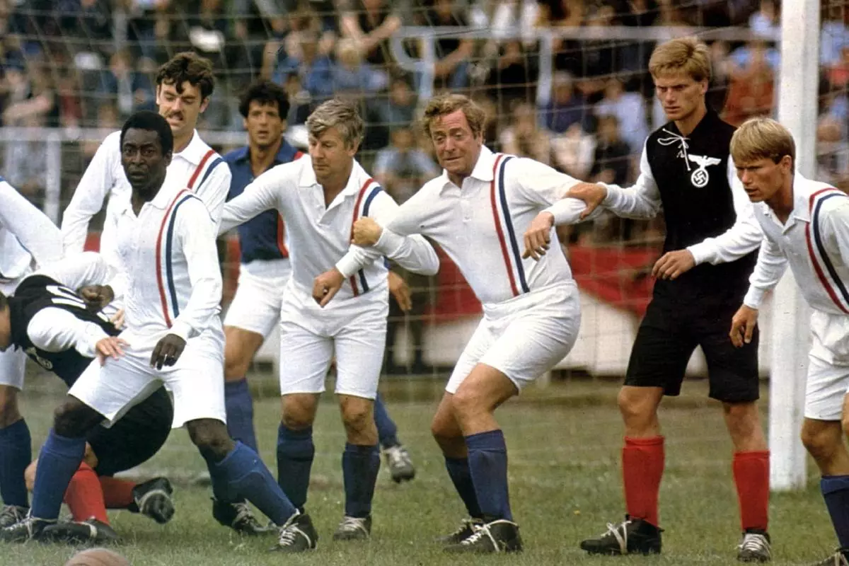 Pele and Michael Caine in Escape to Victory