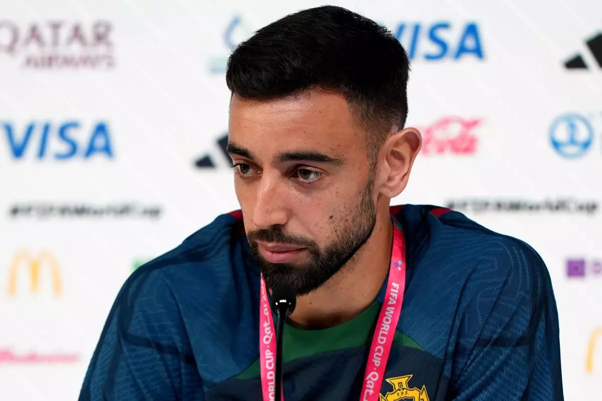 Portugal's Bruno Fernandes during a press conference