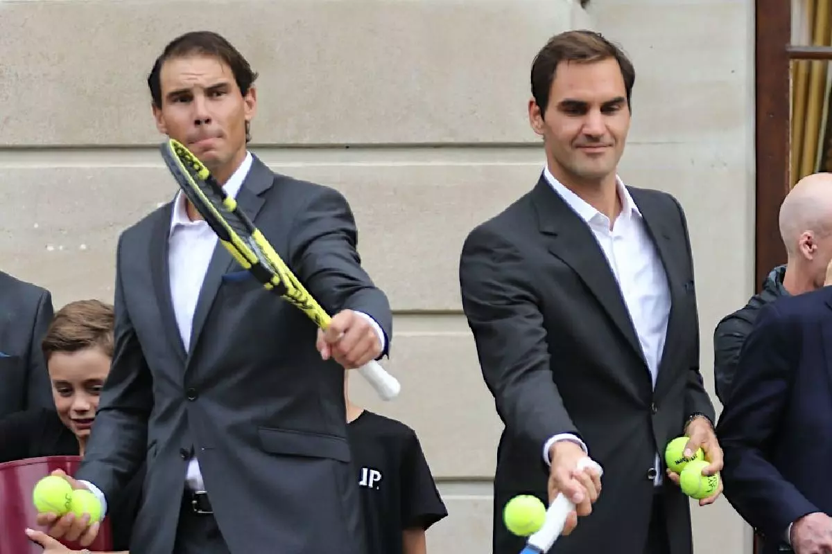 Rafael Nadal and Roger Federer together