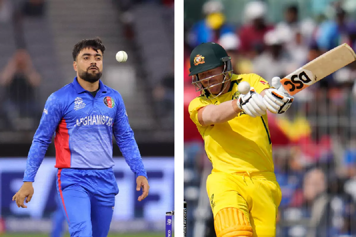 Rashid Khan and David Warner