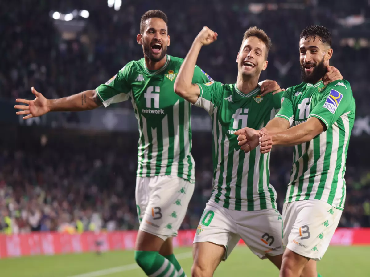 Real Betis celebrate scoring against Real Sociedad, La Liga, Dec2021