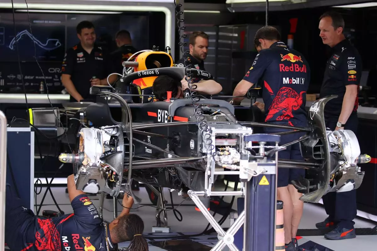 Red Bull F1 garage May 2022